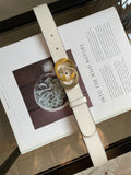 Gucci Belt With Double G Buckle White