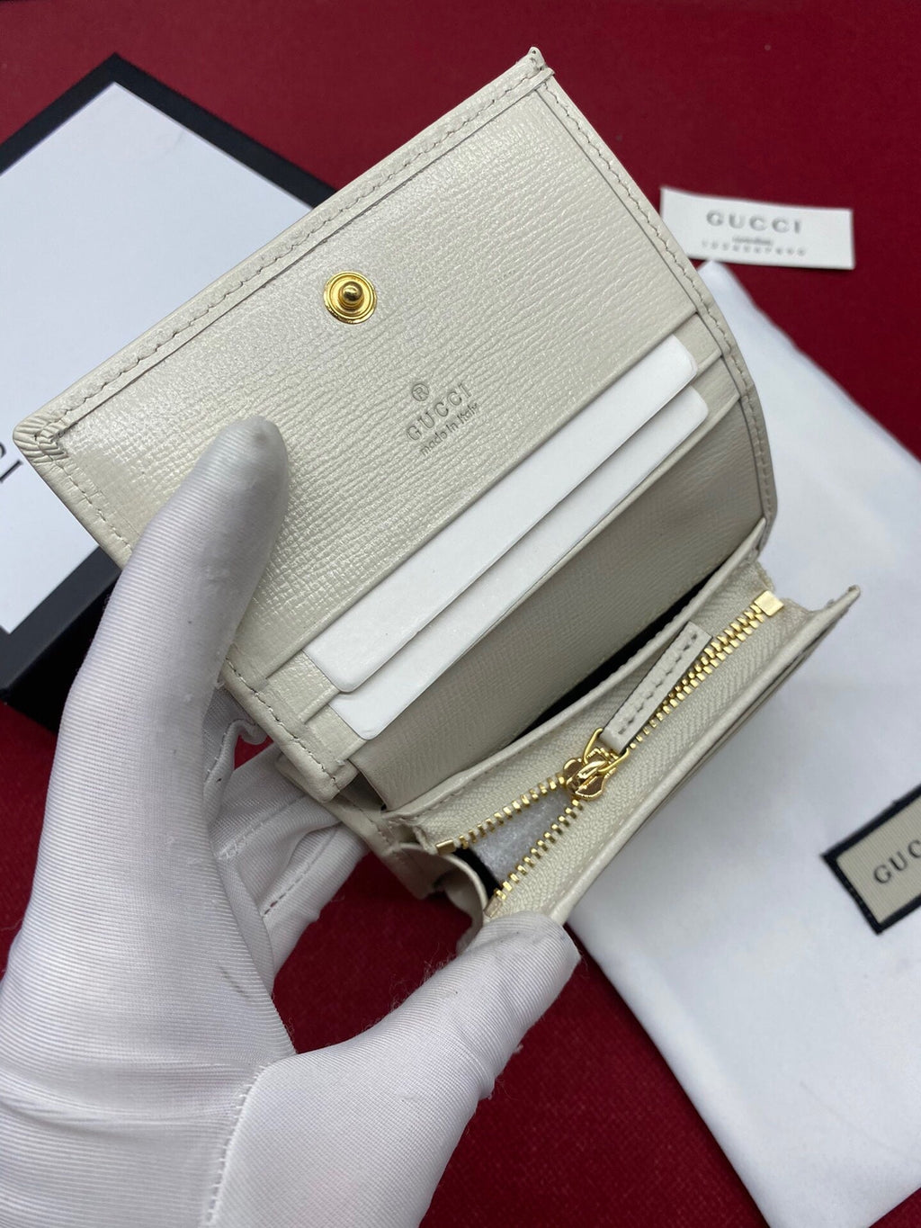 Gucci Horsebit 1955 Beige Card Case 11cm
