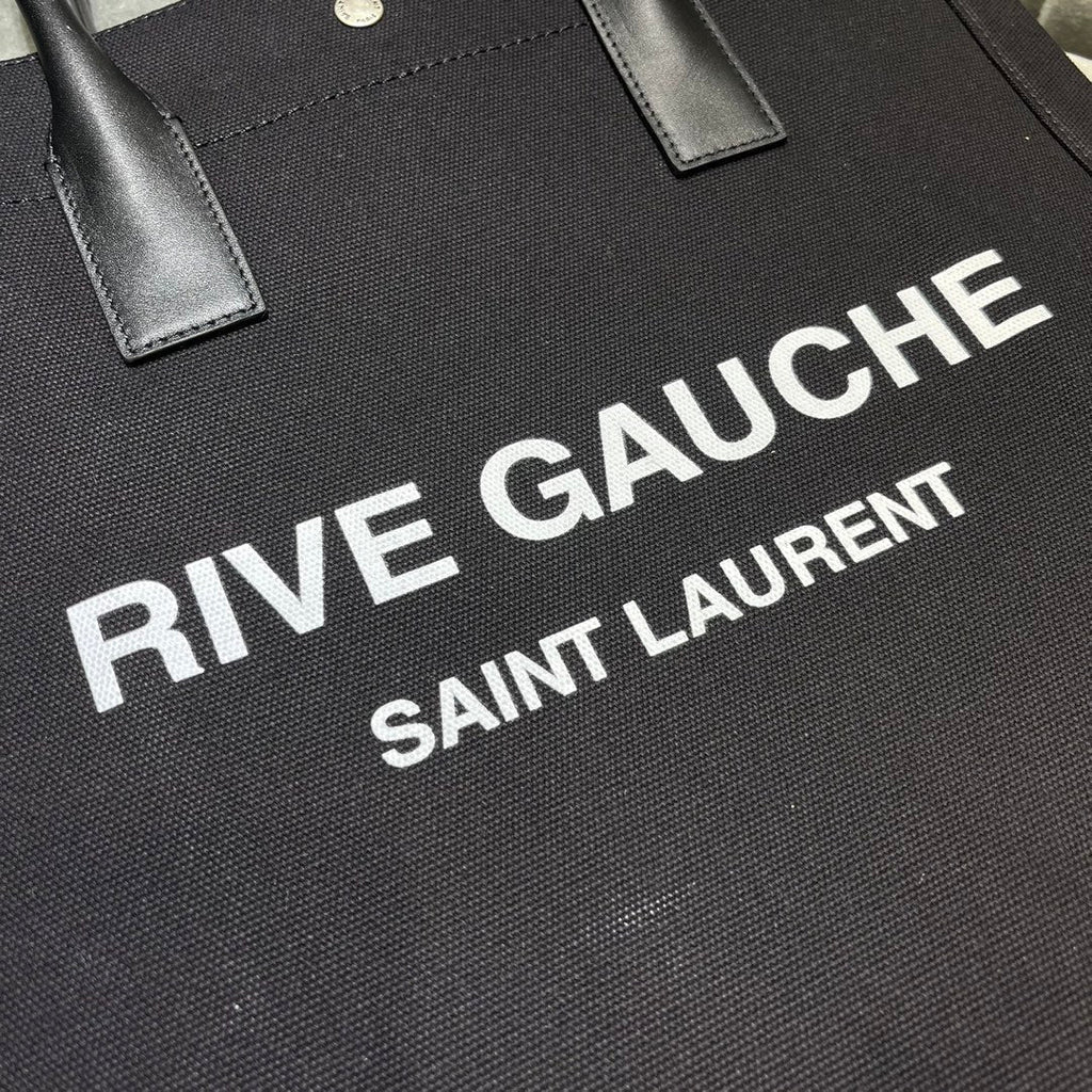 Saint Laurent Rive Gauche North/South Tote Bag In Printed Linen For Women 39cm YSL 63253996N9E1070