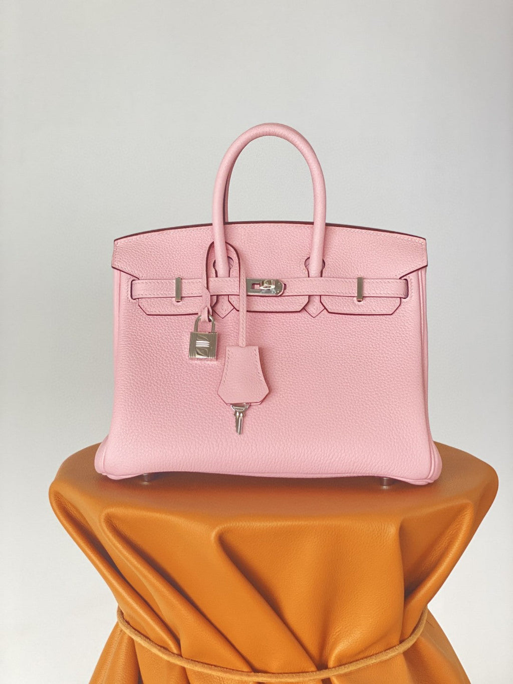 Hermes Birkin 25 Nata Swift Silver Hardware Pink
