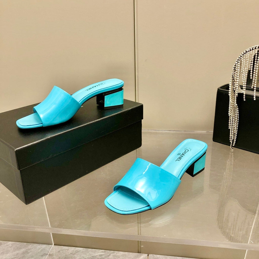 Chanel Mules Jade Light Blue