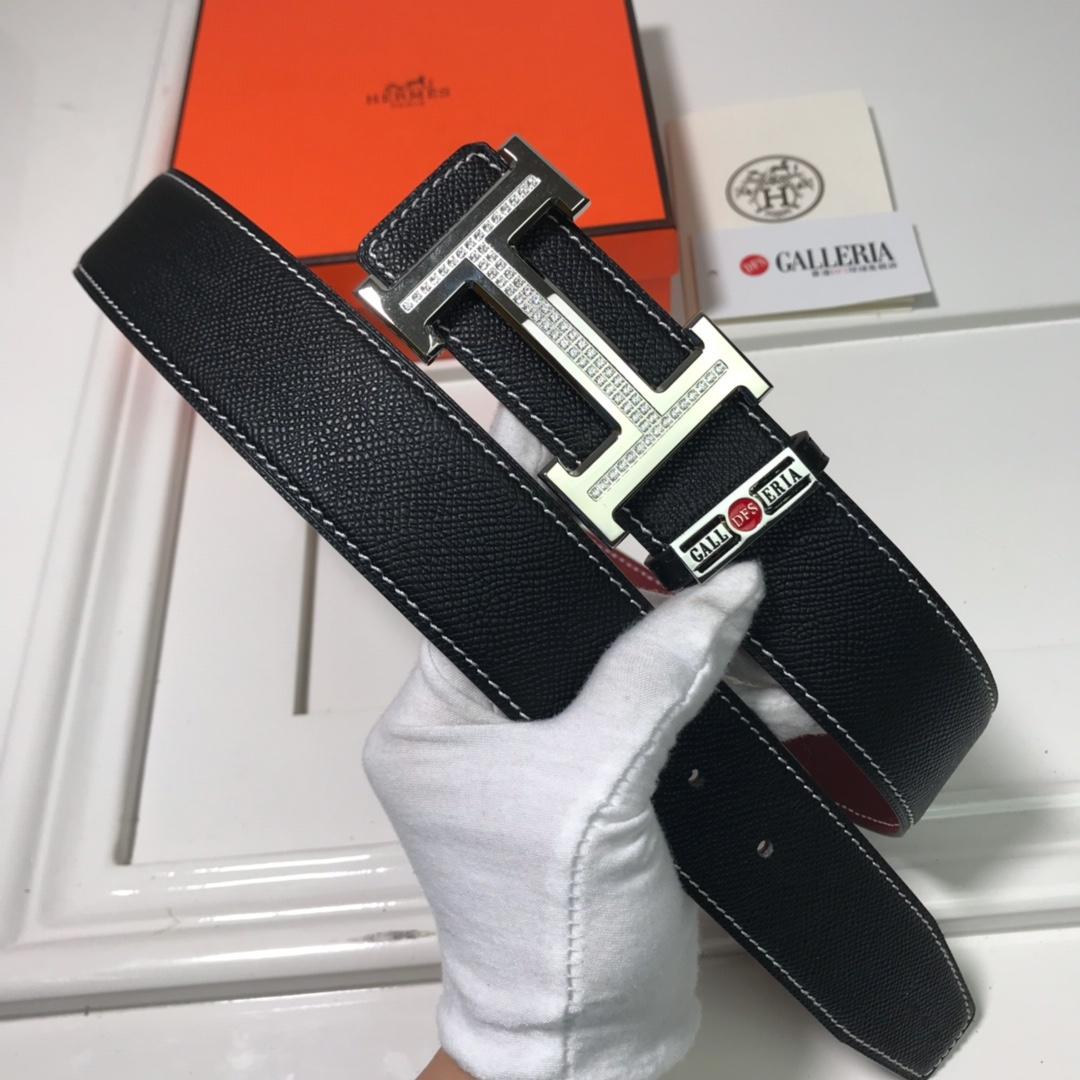 Hermes Focus Belt Buckle & Reversible Leather Strap Black