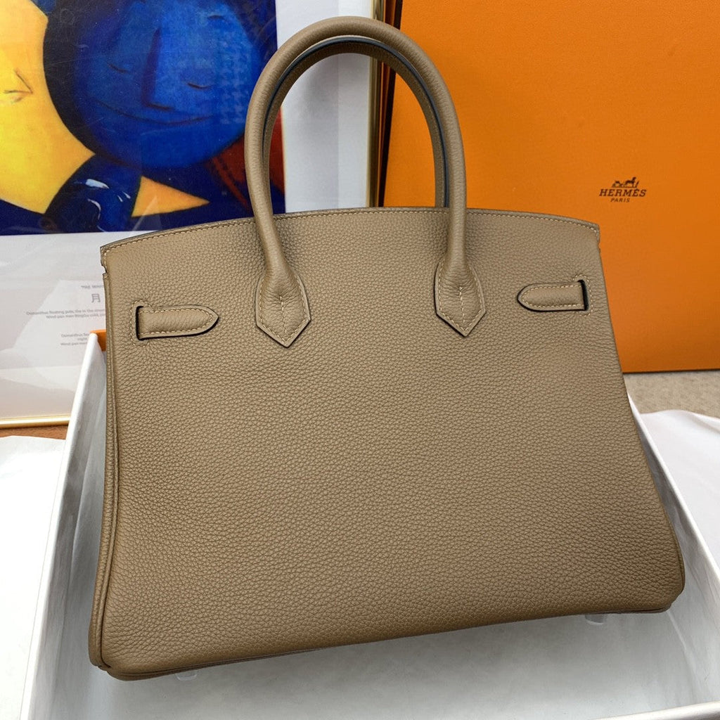 Hermes Birkin 30 Nata Swift Silver Hardware Brown