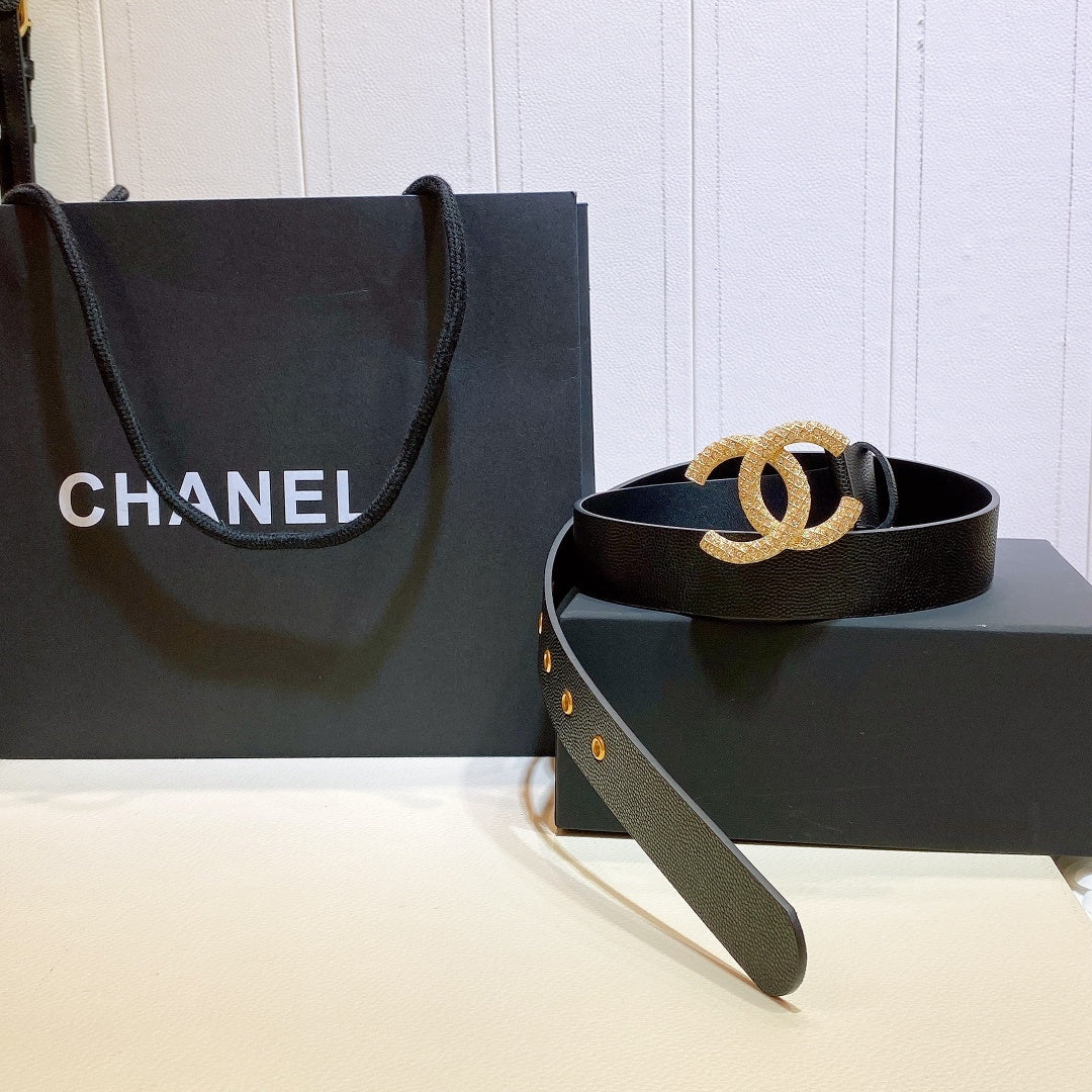 Chanel Belt With Beaded Buckle Black