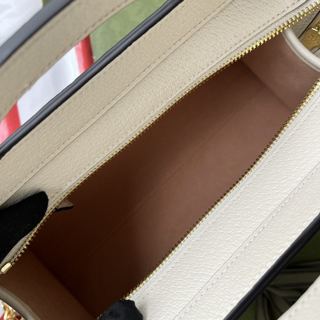 Gucci Ophidia Small Tote With Web 26cm Beige