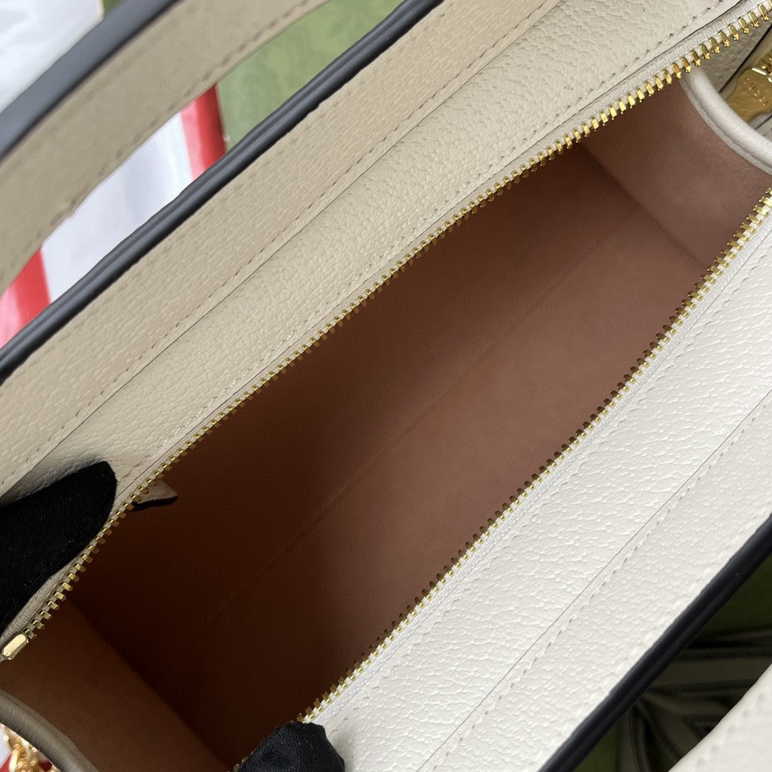 Gucci Ophidia Small Tote With Web 26cm Beige