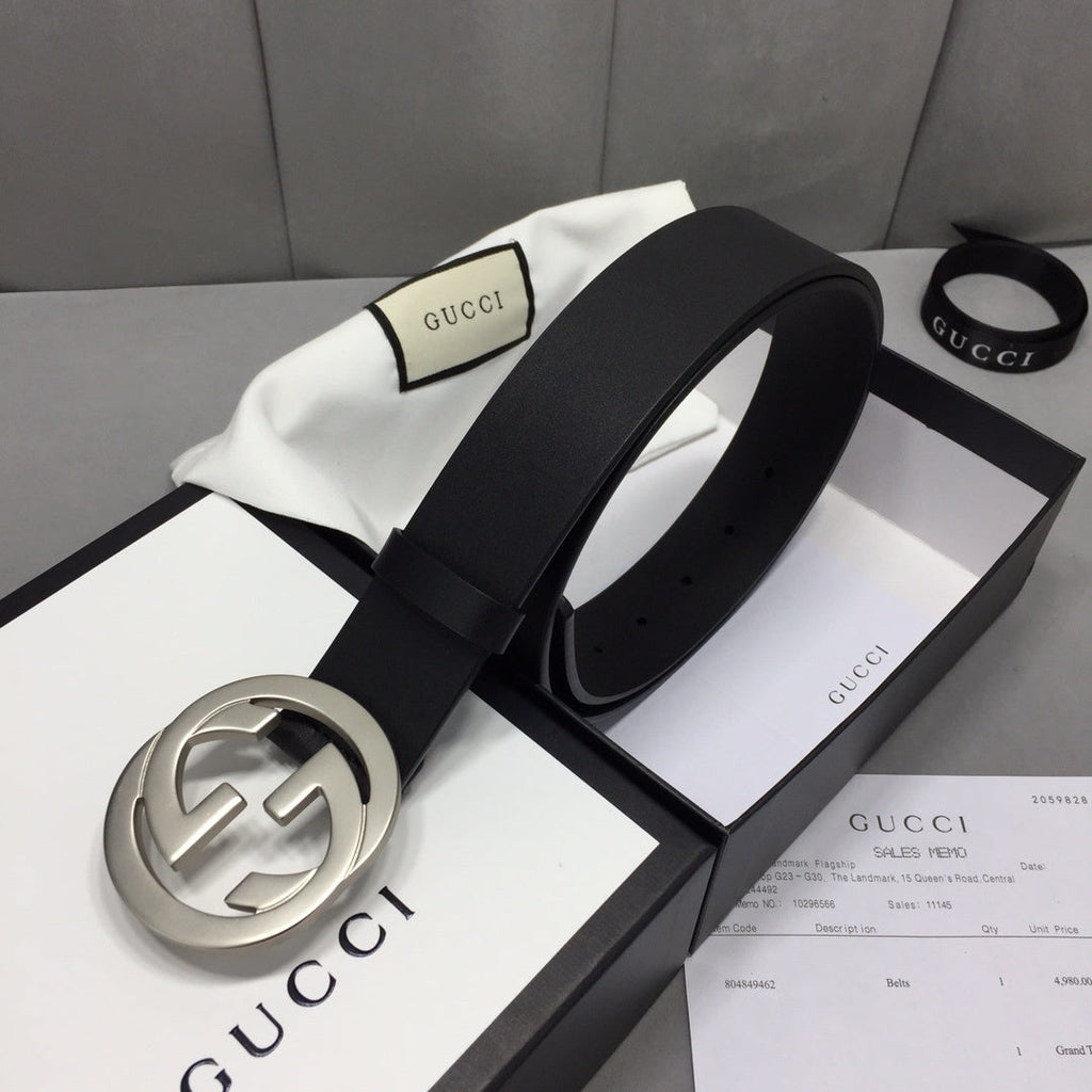 Gucci Belt With Double G Buckle Black