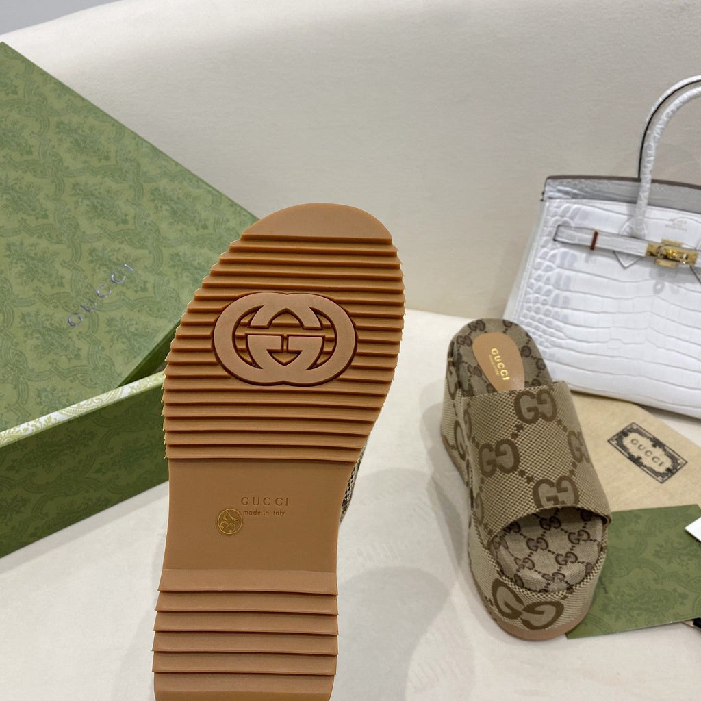Gucci Platform Slide Sandal Brown