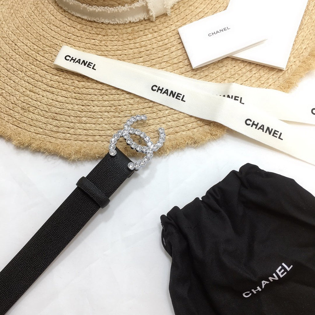 Chanel Belt With Beaded Buckle Black