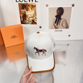 Hermes Horse Cap White