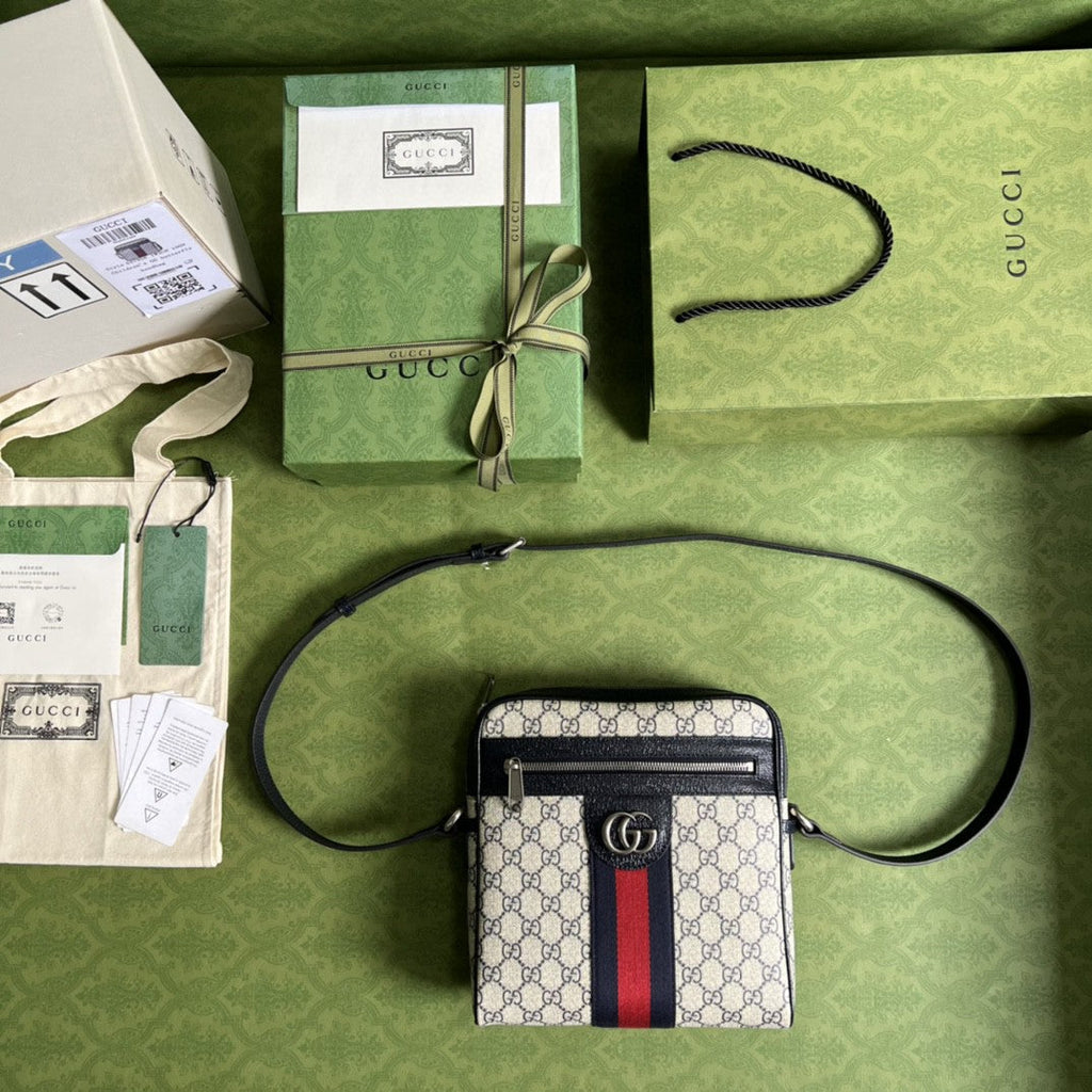 Gucci Ophidia GG Small Messenger Bag 24cm Beige