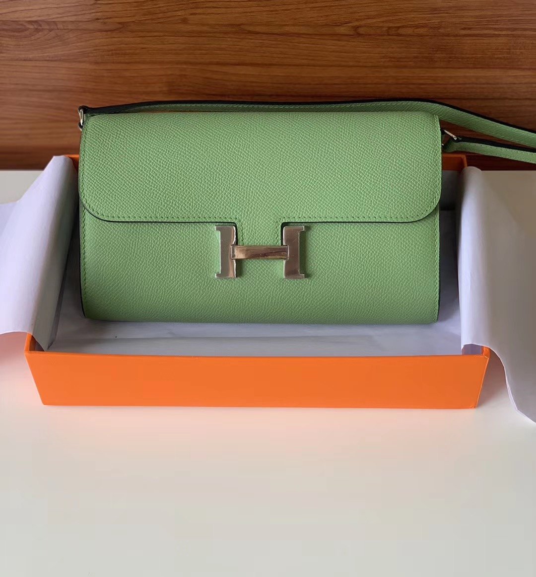 Hermes Constance Togo 21cm Green