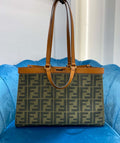 Fendi Logo Shopper Tote Bag Brown