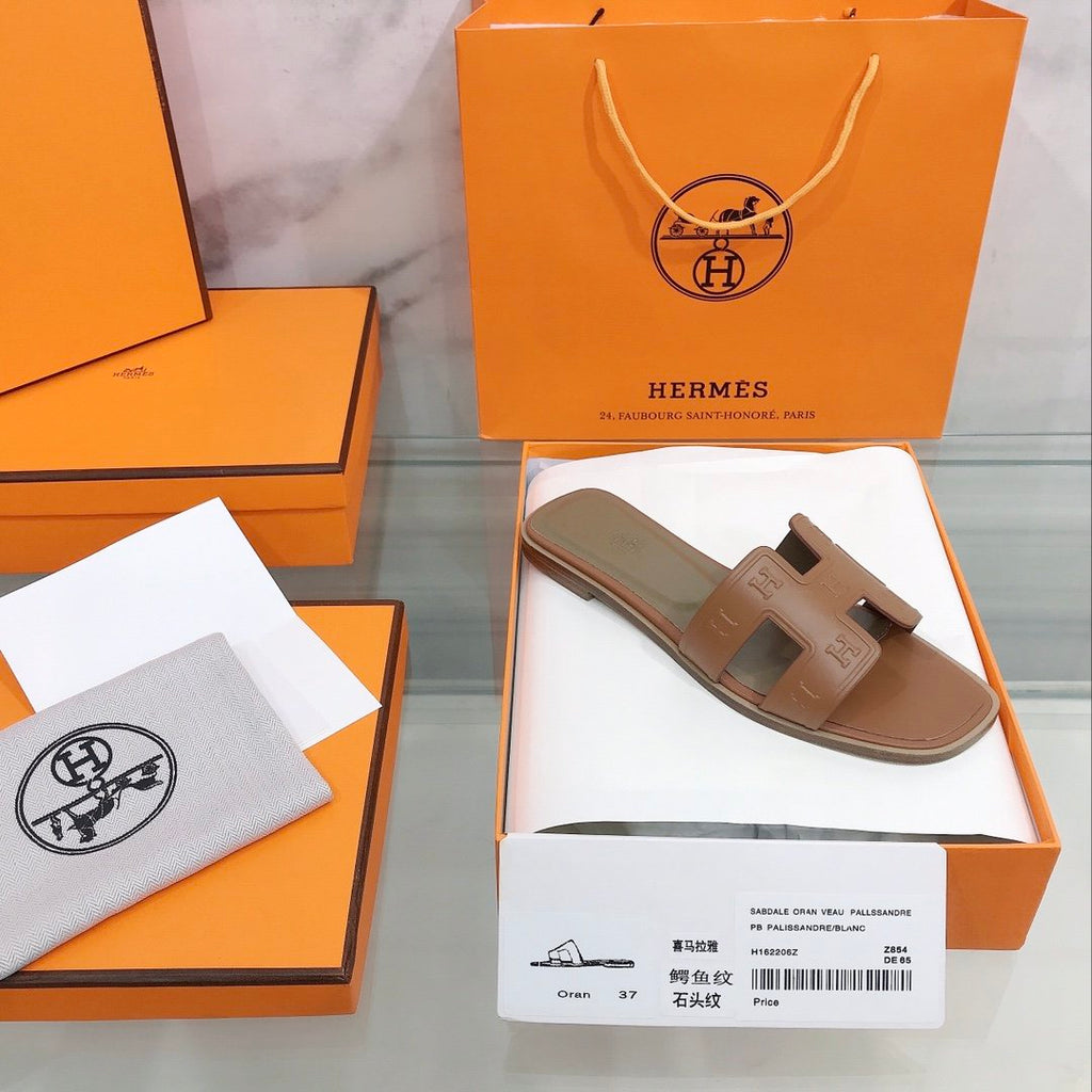 Hermes Oran Sandal Brown