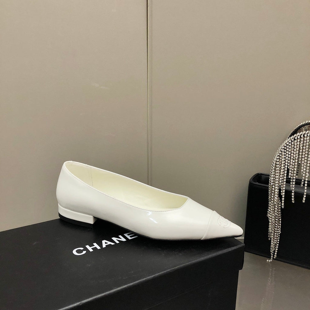 Chanel Flats White