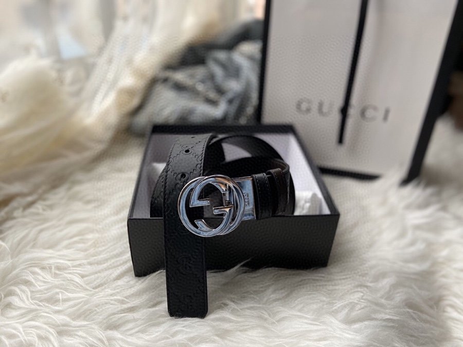 Gucci Belt With Double G Buckle Black