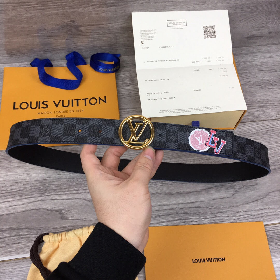 Louis Vuitton Cricle Reversible Belt Black