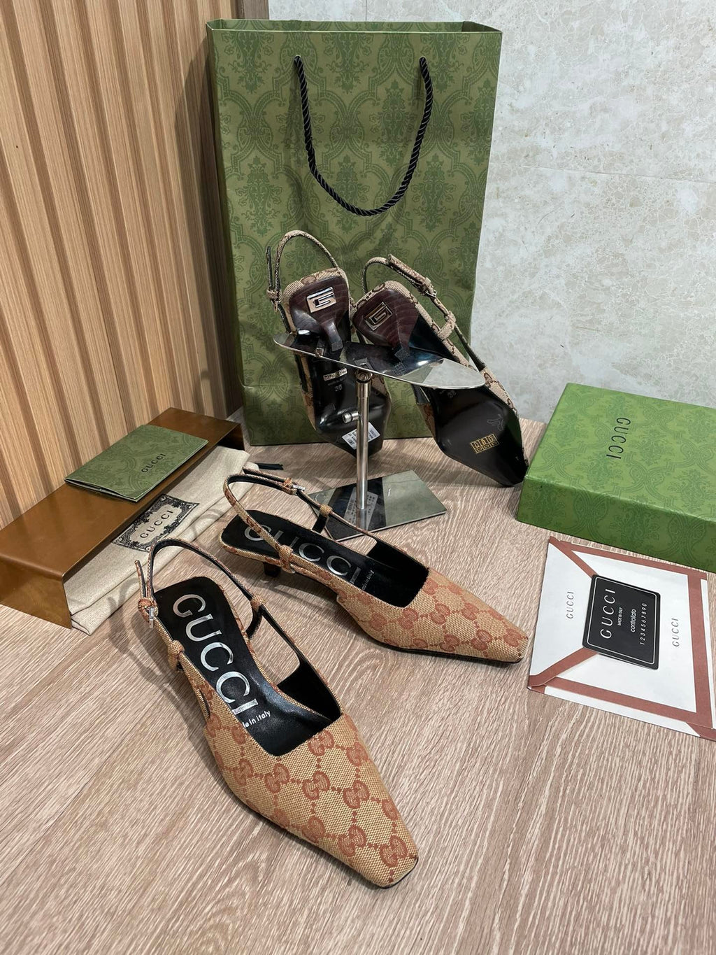 Gucci Slingback Pumps Brown