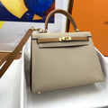 Hermes Kelly 25 Togo Gold Hardware Light Brown