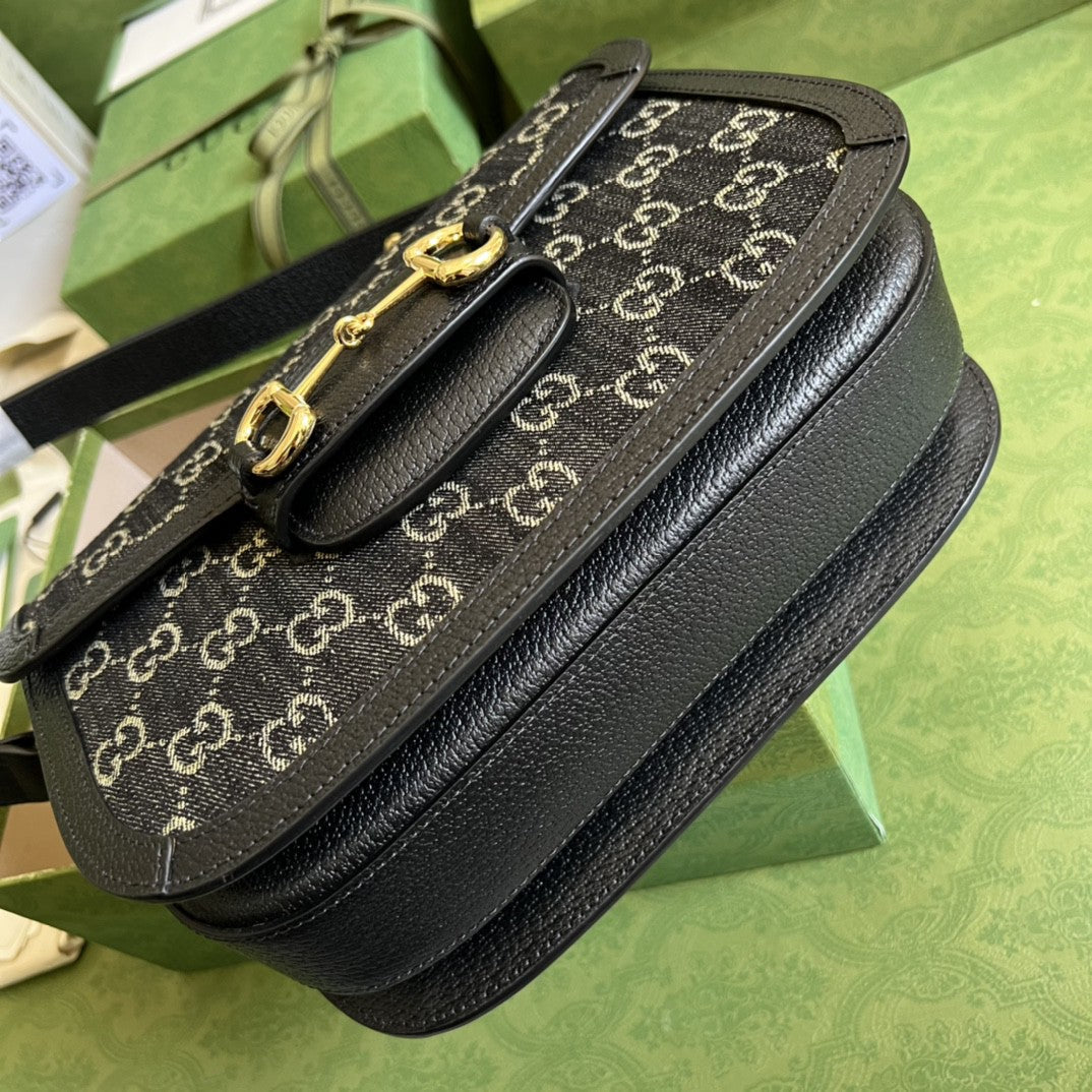 Gucci Horsebit 1955 Shoulder Bag 25cm 602204 Black