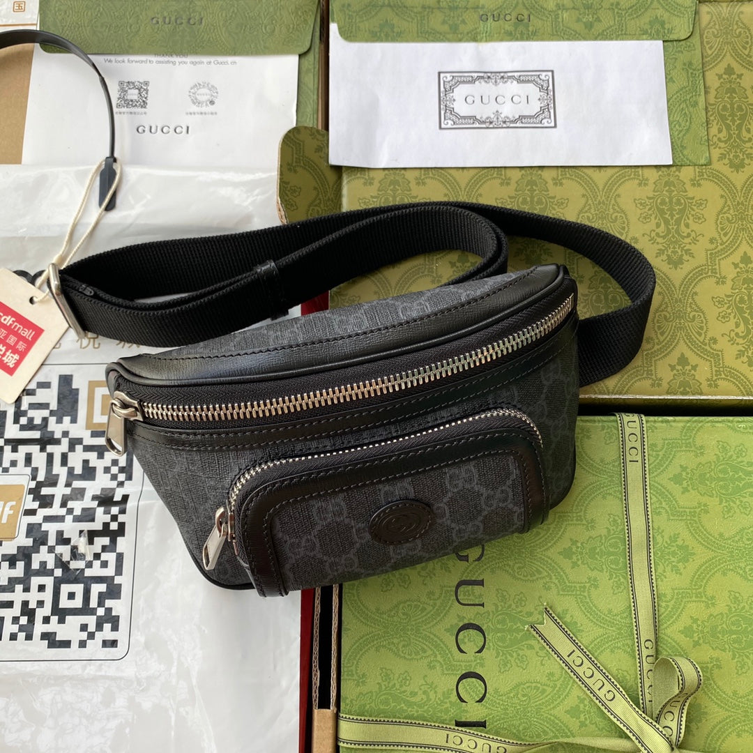 Gucci Belt Bag With Interlocking G 23cm Black