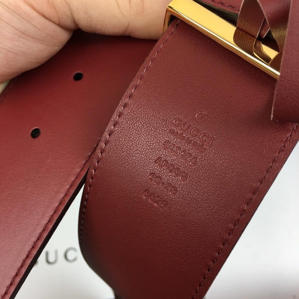 Gucci Belt With Double G Buckle Red