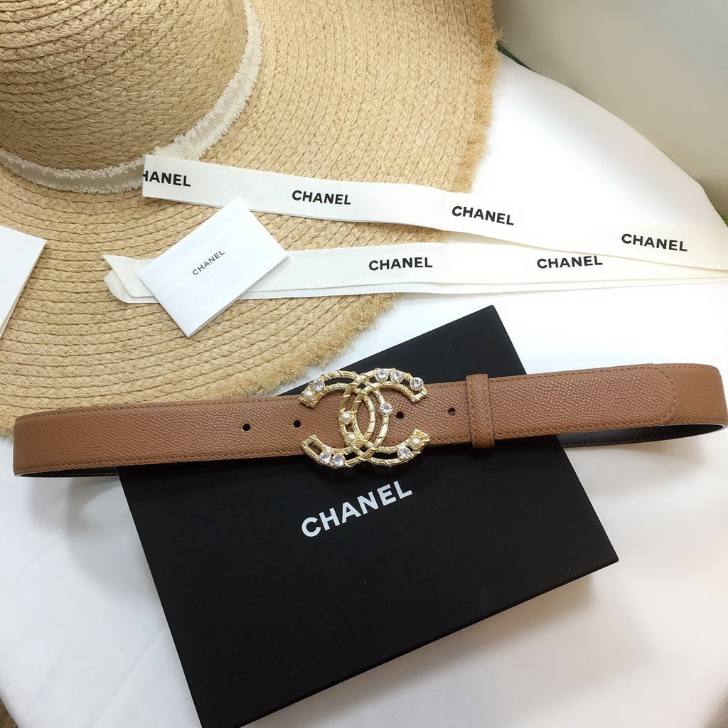 Chanel Belt With Double C Buckle Red