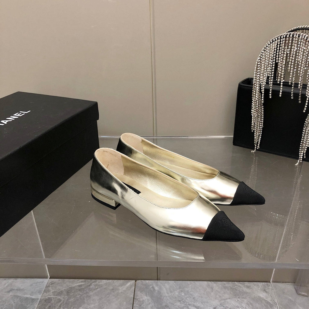 Chanel Flats Gold