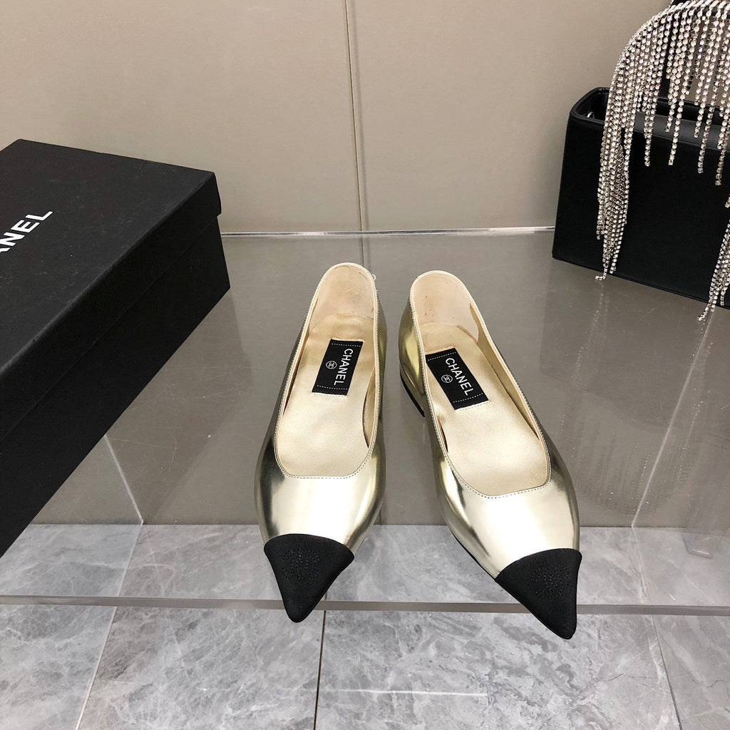 Chanel Flats Gold