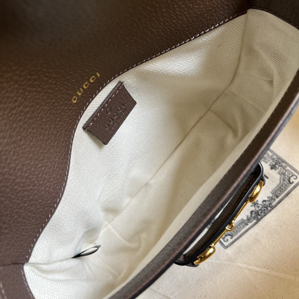 Gucci Horsebit 1955 Jumbo GG Mini Bag 21cm 658574 Brown