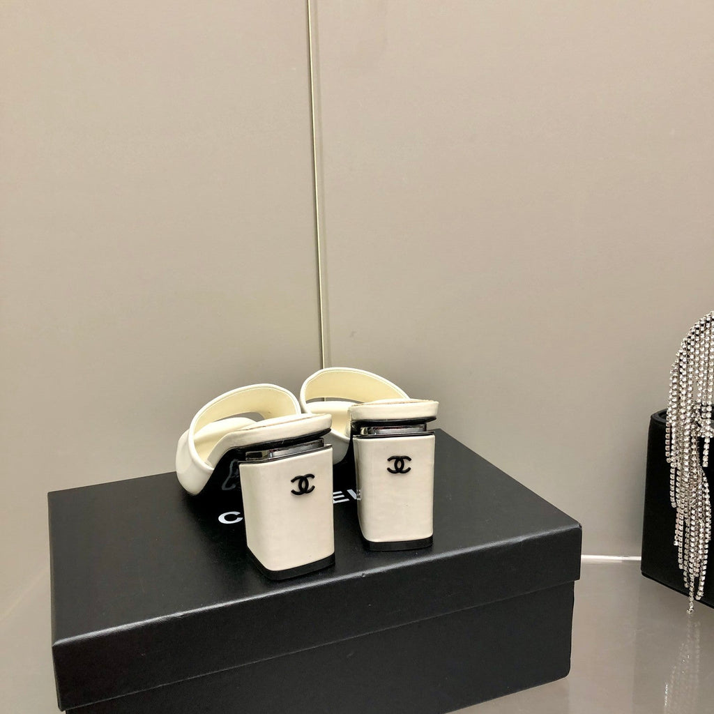 Chanel Mules White
