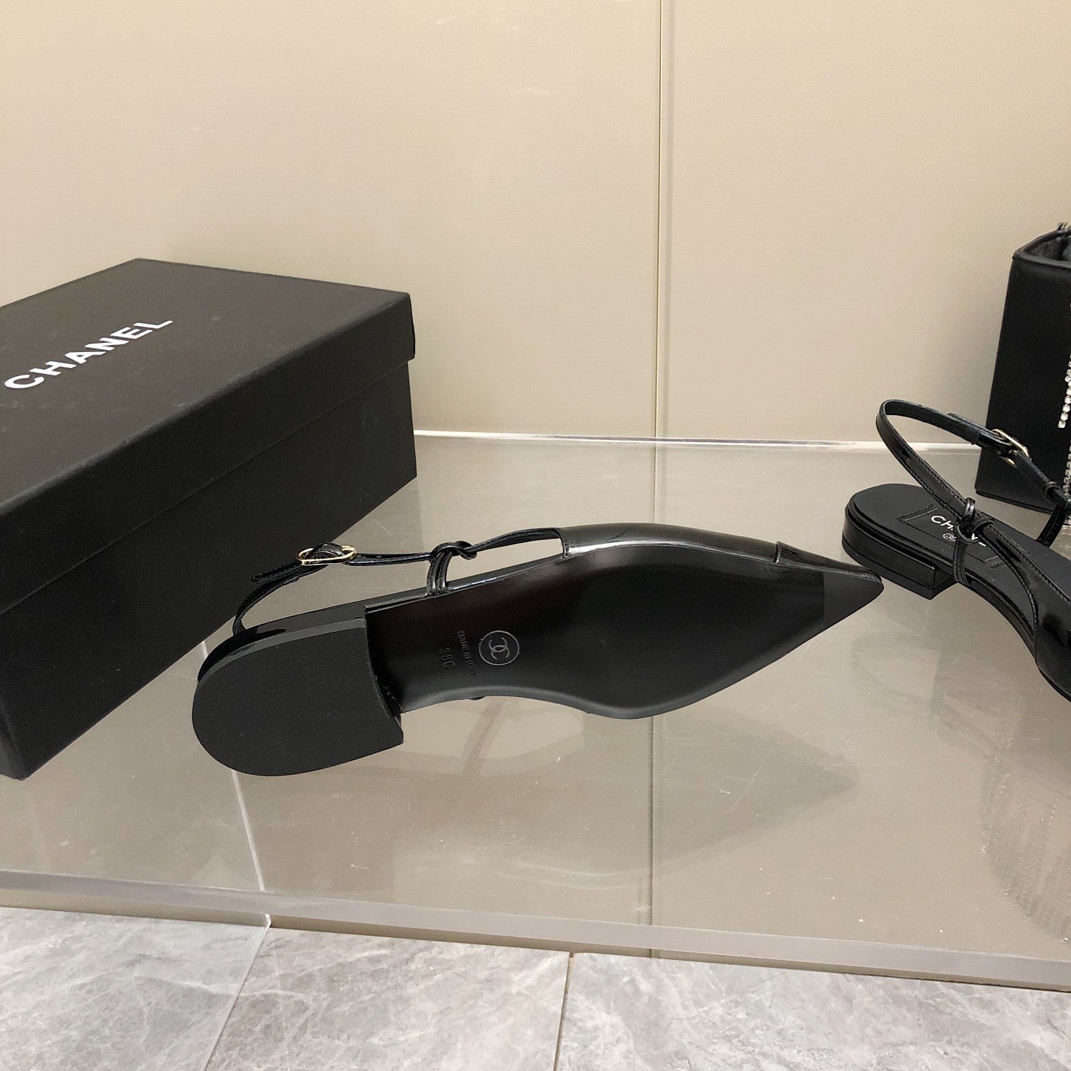 Chanel Sling Back Black