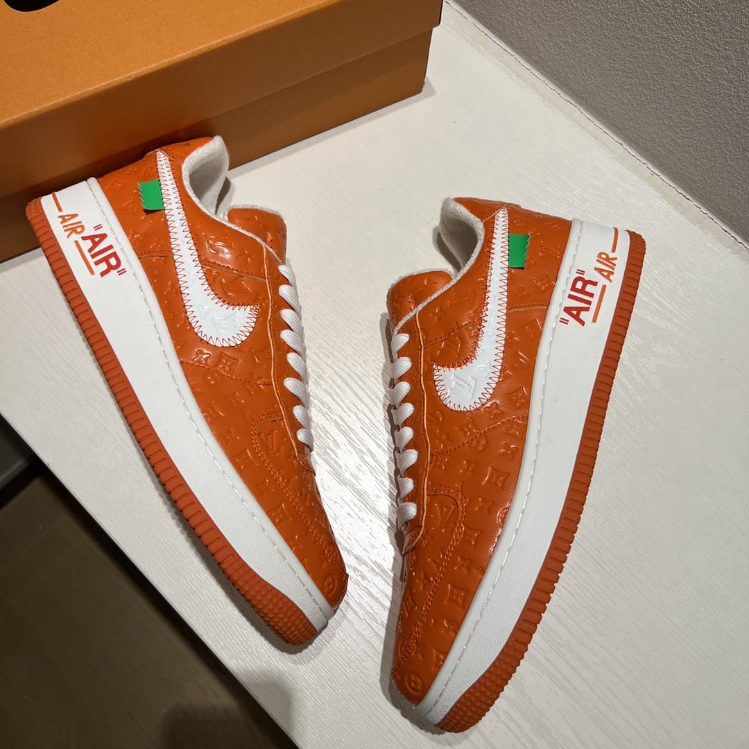 Louis Vuitton x Off-White x Nike Air Force 1 Orange