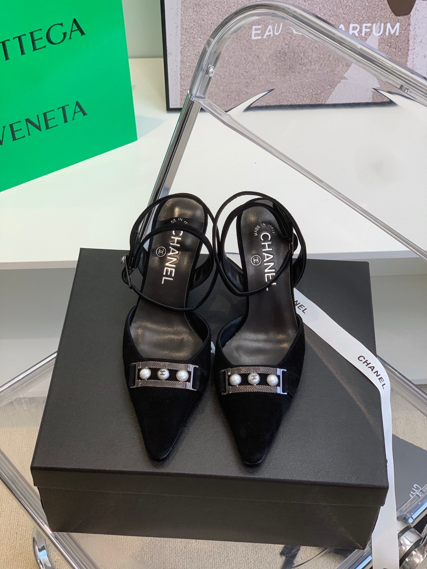 Chanel Sling Back Black