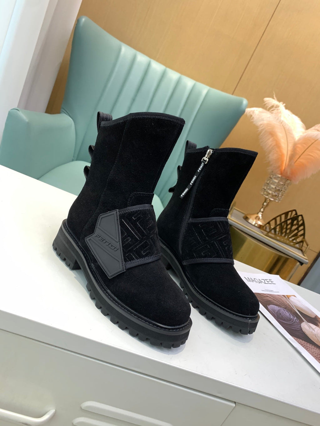 Fendi Signature Boots Black