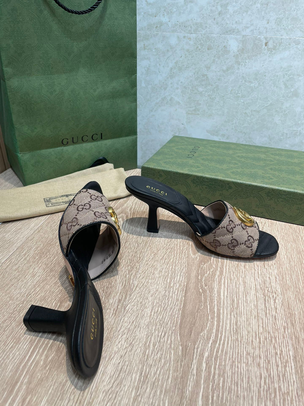 Gucci Double G Slide Sandal Black