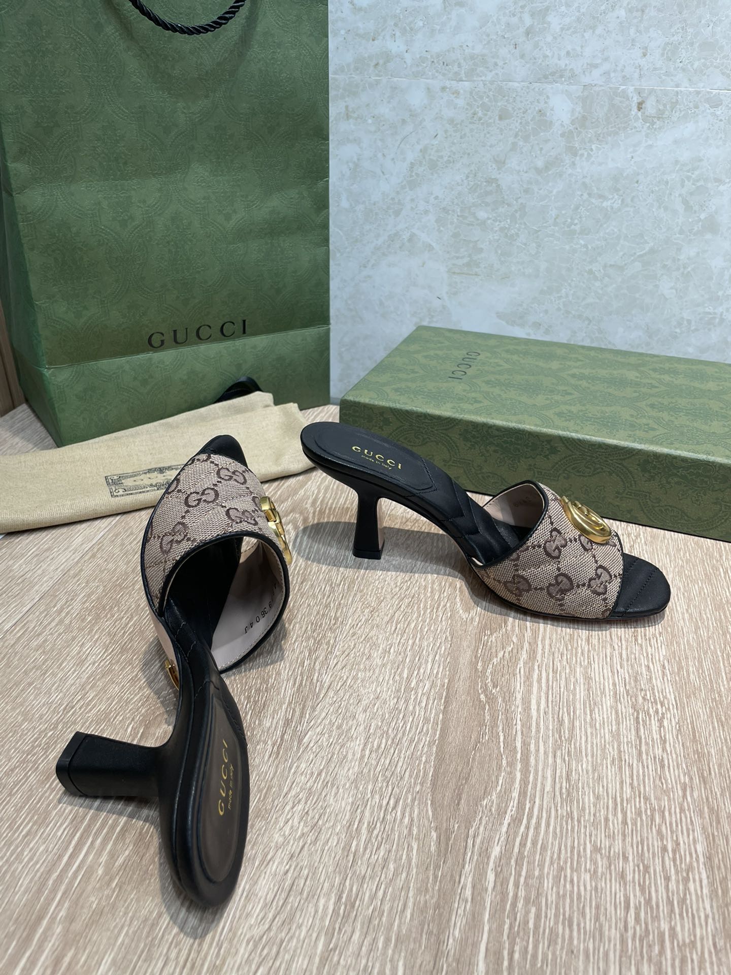 Gucci Double G Slide Sandal Black