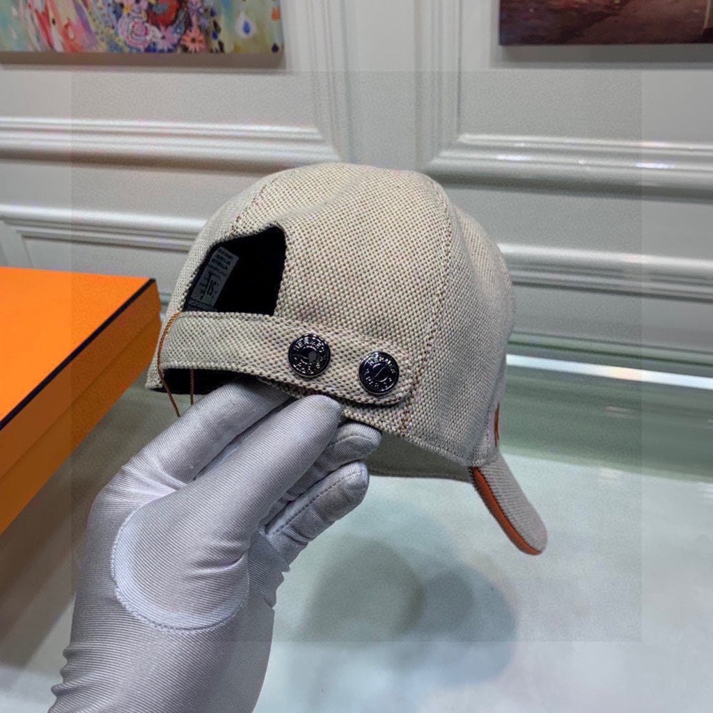 Hermes Davis H Primavera Cap Beige