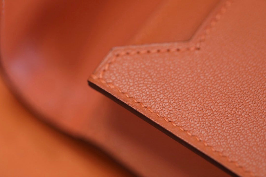 Hermes Verrou Chain Birkin Handle Bag 17cm Orange