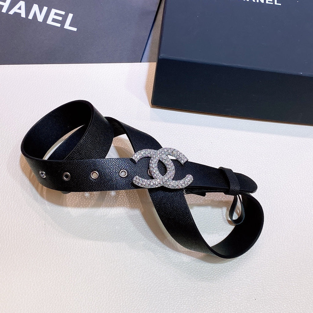 Chanel Belt With Beaded Buckle Black