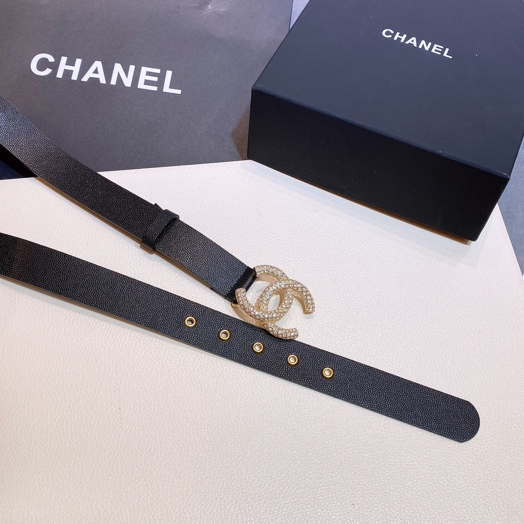 Chanel Belt With Beaded Buckle Black