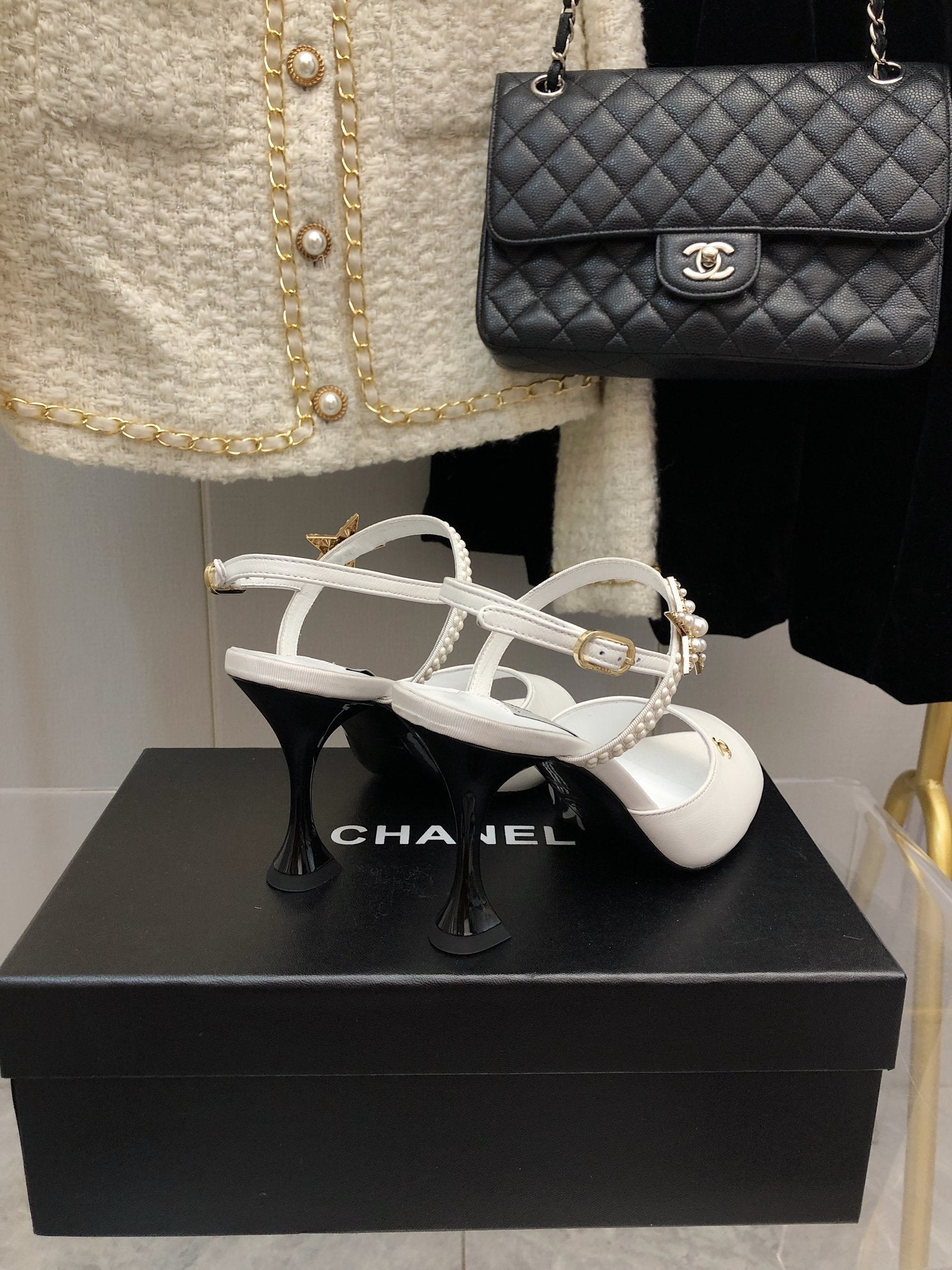 Chanel Open Shoes White