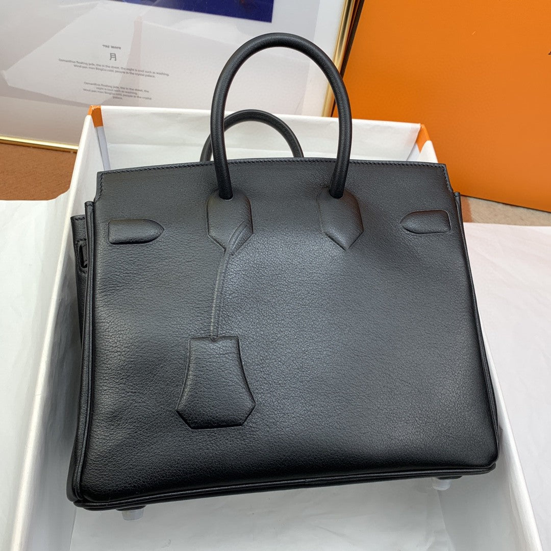 Hermes Etoupe Shadow Birkin 25 Black