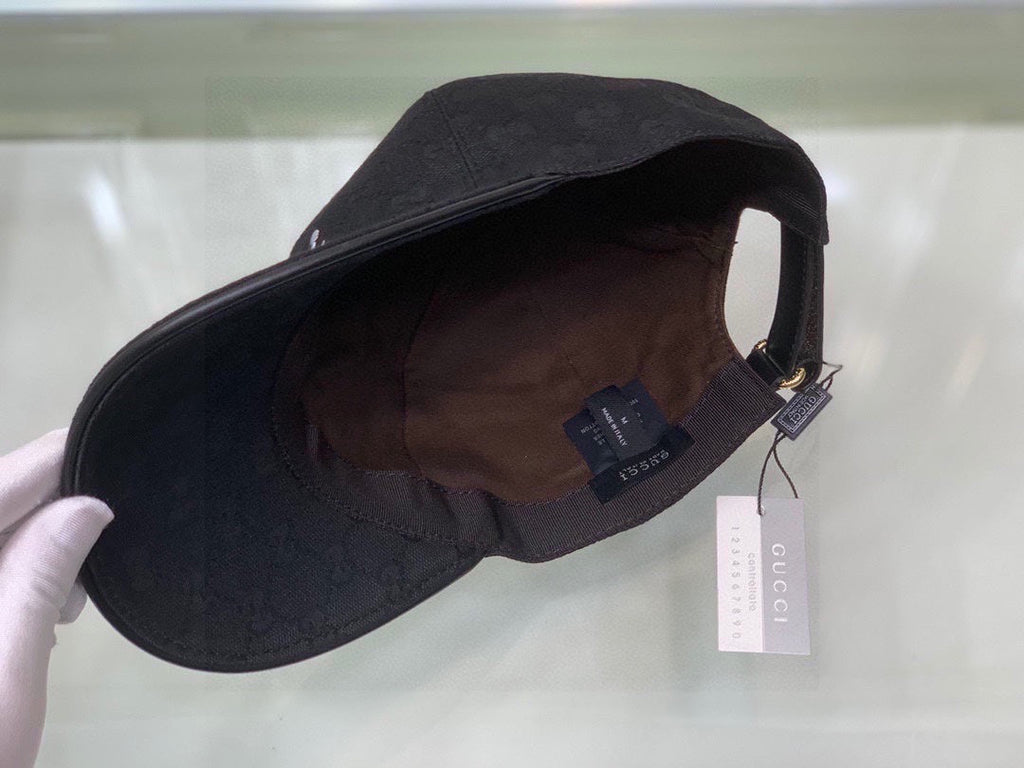 Gucci Canvas Baseball Cap with Web Black
