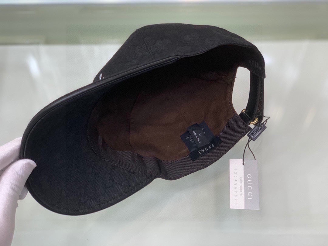 Gucci Canvas Baseball Cap with Web Black