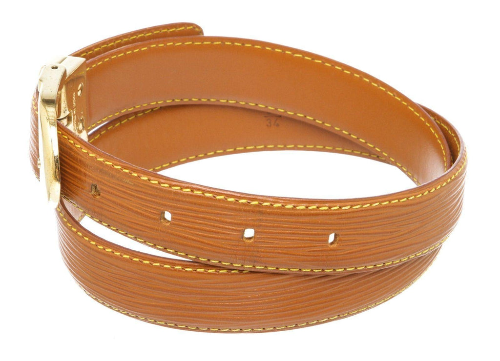 Louis Vuitton Brown Epi Leather Skinny Classique Belt 85