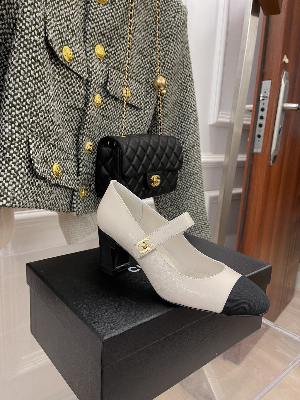 Chanel Sling Back 2.5 Inches White