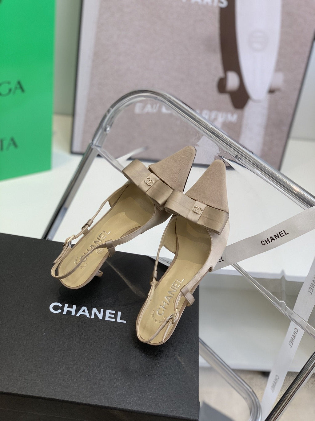 Chanel Sling Back Beige