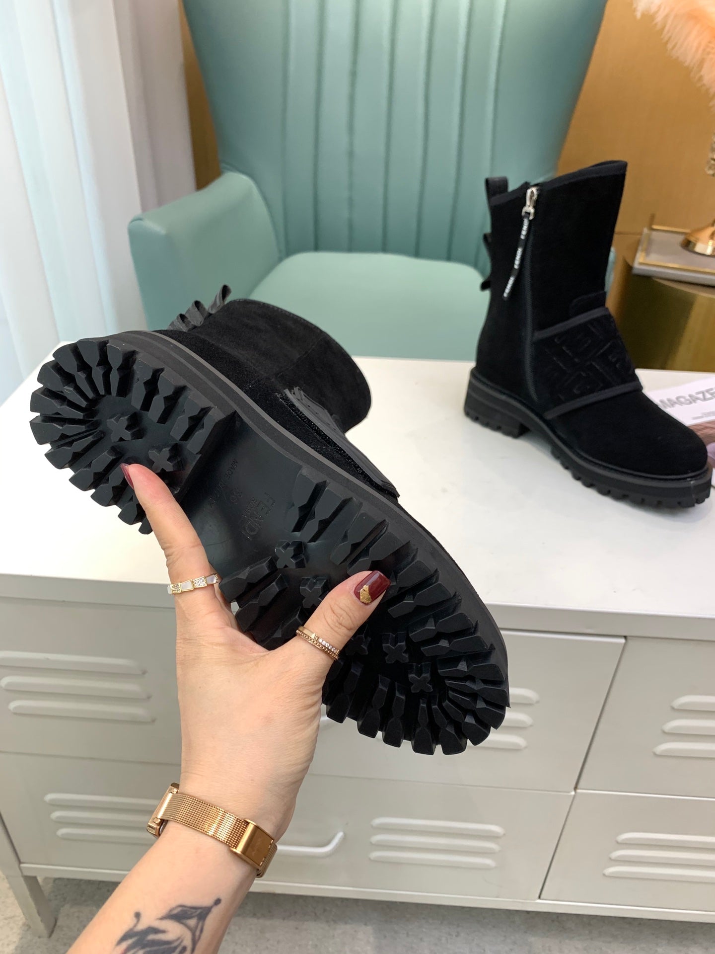 Fendi Signature Boots Black