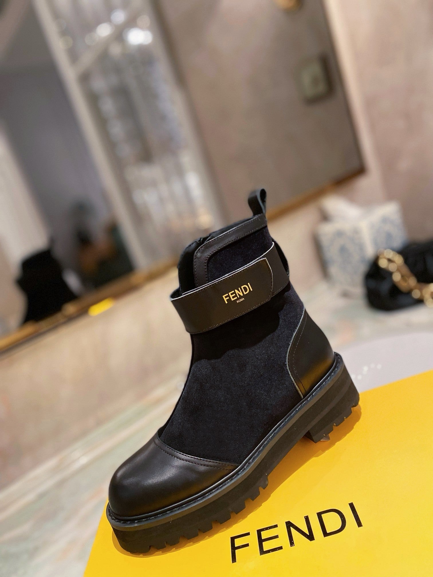 Fendi Force Black High Top Black